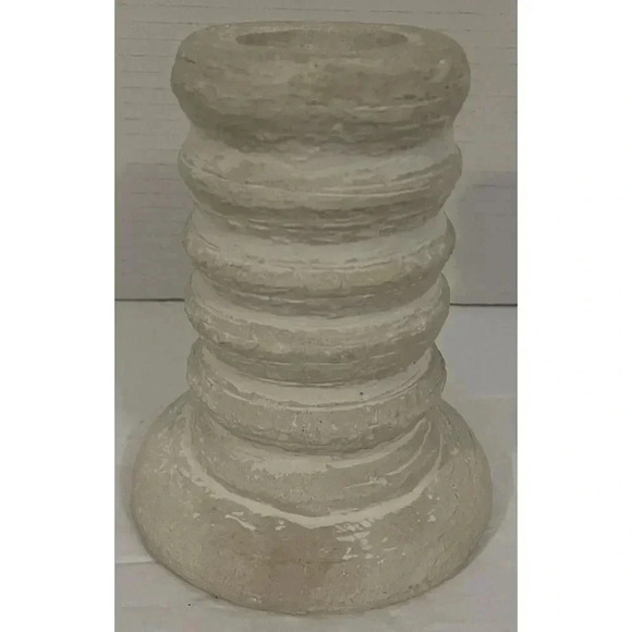 Stone Pillar Candle Holder 5.75”Candle Up To 1.5” Medium Beige Trend Candle Run - Picture 4 of 6